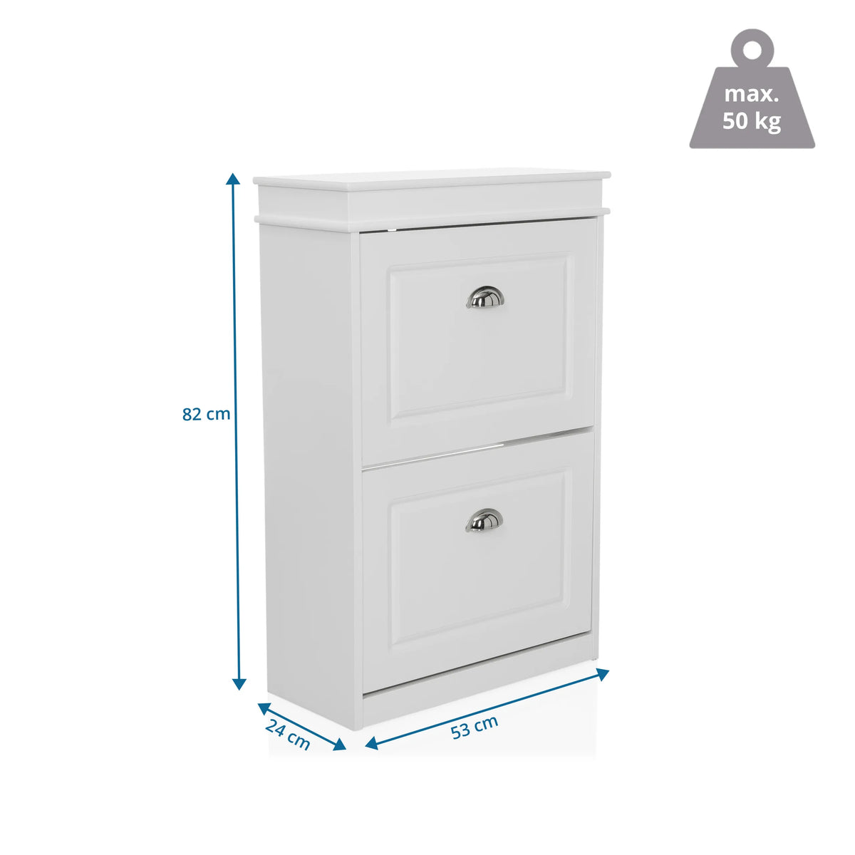 Kenkäkaappi ESTHA 2 mitat 82 × 53 cm ja kantavuus 50 kg, valmistaja hjh LIVING