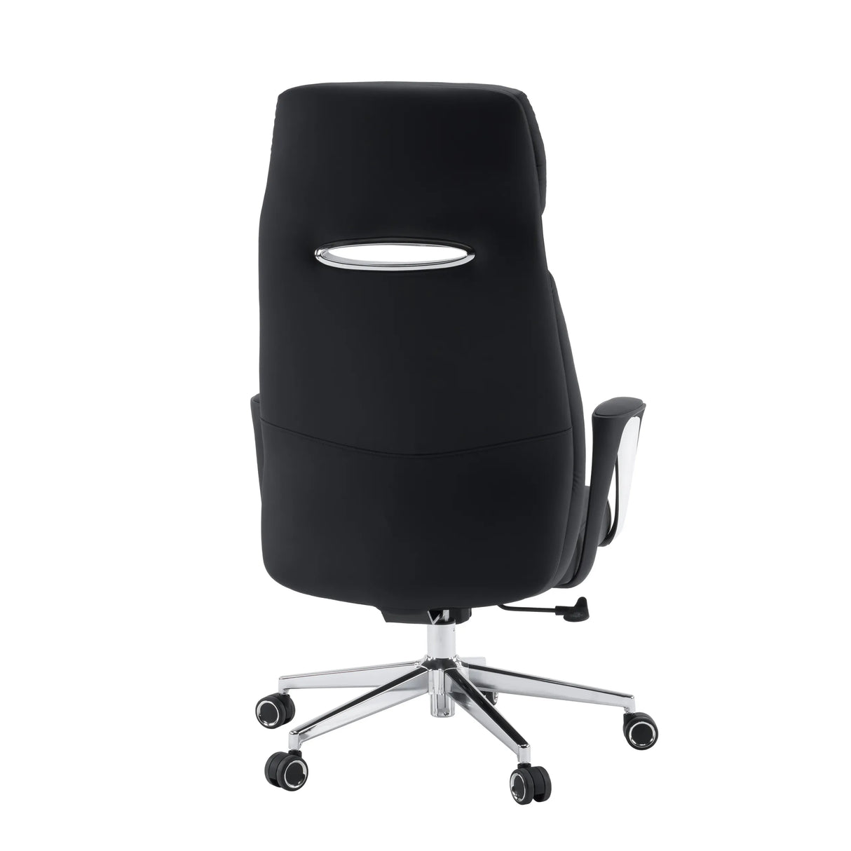 Ammattitason toimistotuoli VELVET ECO takaa, musta, kromattu runko ja matto-pyörät, valmistaja hjh OFFICE