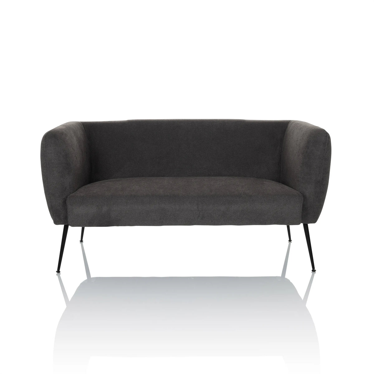 Graues Loungesofa HAYRIVER mit schmalen schwarzen Beinen von hjh LIVING – 360-Grad-Ansicht (Frontansicht 0°)