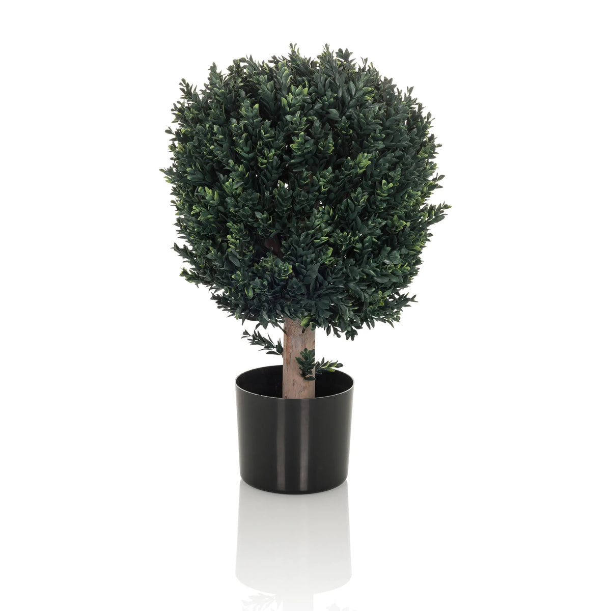 Vihreä Tekokasvi BUXUS pallopuun muodossa mustassa ruukussa, valmistaja hjh OFFICE – 360 asteen näkymä (etunäkymä 0°)