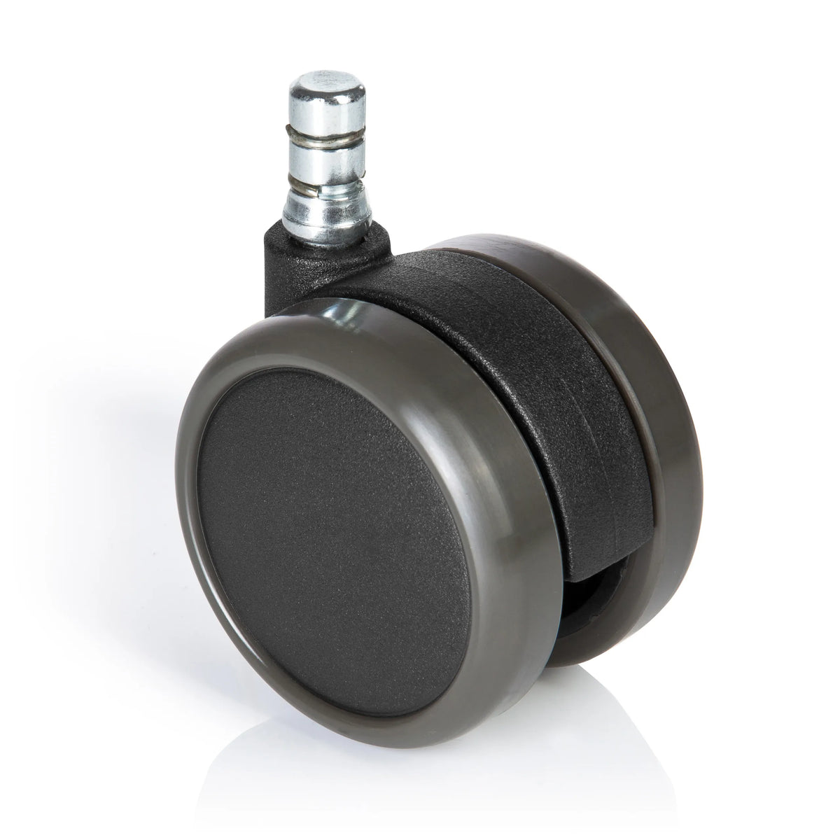 Musta Tuolin rulla 5x ROLO No-Noise 11mm/65mm koville lattioille, hopeanvärinen metallitappi, valmistaja hjh OFFICE – 360 asteen näkymä (etunäkymä 0°)