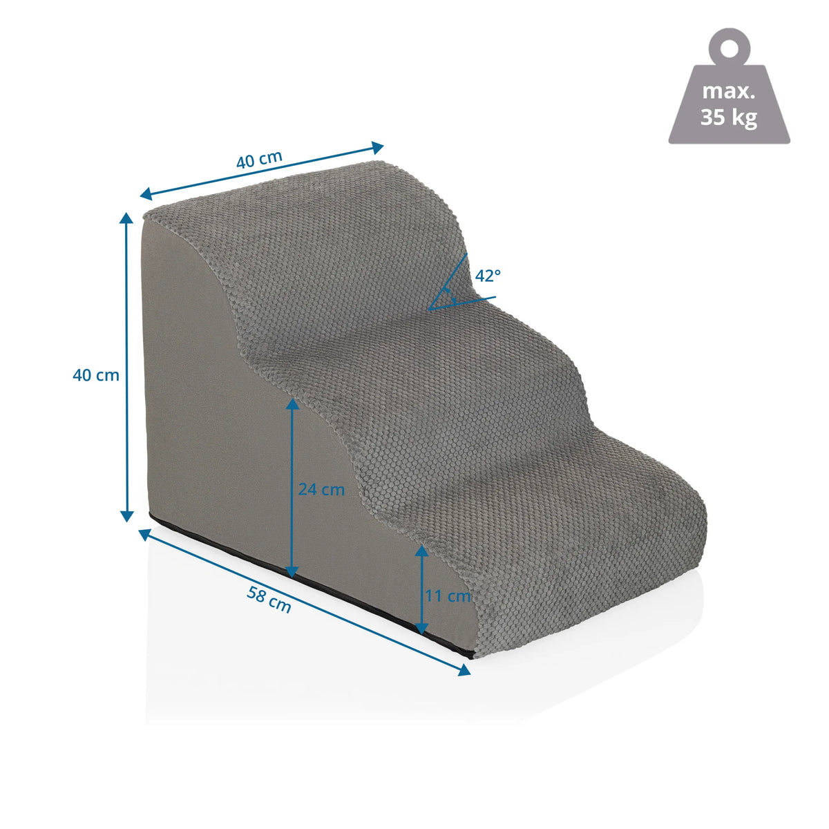 Lemmikkien porras PAWY STEP 3 mittapiirros 40 × 58 cm ja kantavuus 35 kg, valmistaja hjh LIVING
