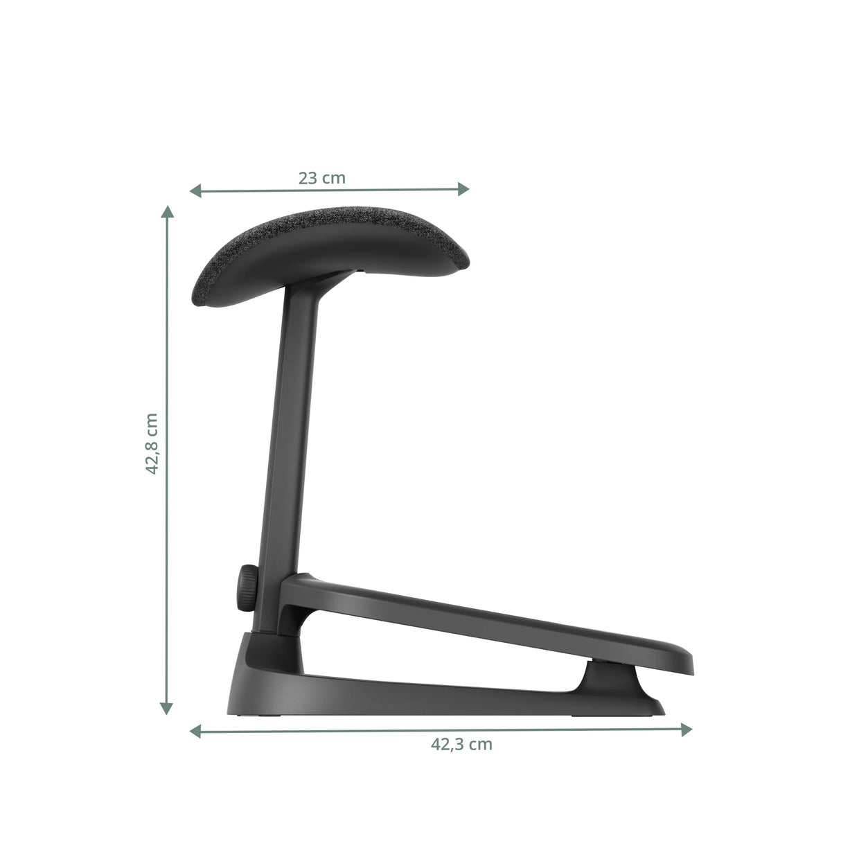 LiberNovo Omni StepSync-jalkatuen mitat: korkeus 42,8 cm ja leveys 42,3 cm, valmistaja Libernovo