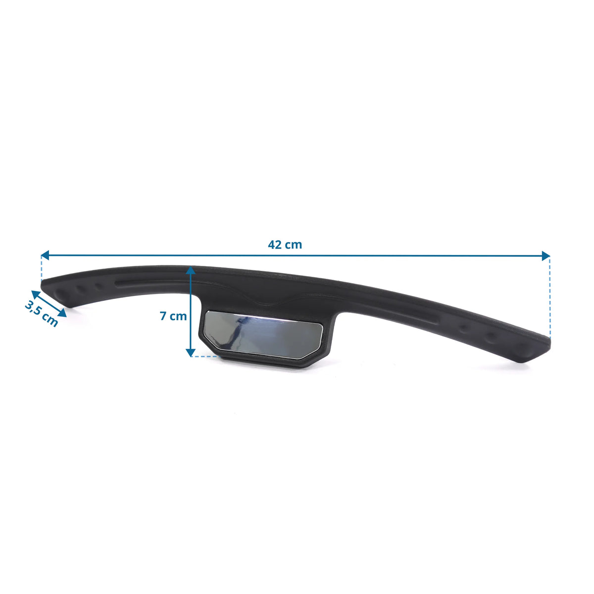 Vaateripustin KB ERGO LINE mittojen näkymä, pituus 42 cm ja korkeus 7 cm, valmistaja hjh OFFICE