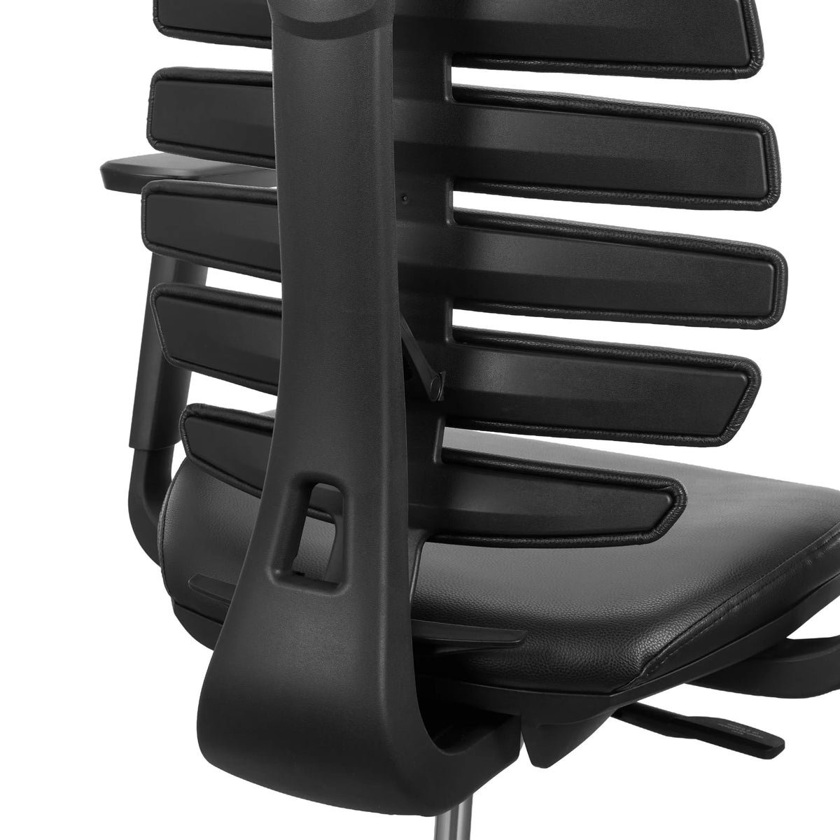 Korkea työtuoli ERGO LINE II WORK:n selkänojan takapuoli vaakasuorilla pinnoilla, musta, valmistaja hjh OFFICE