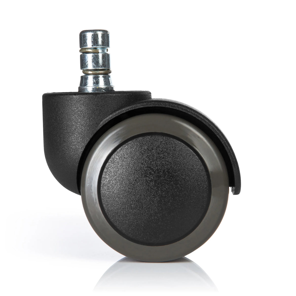 Musta Tuolin rulla 5x ROLO No-Noise 11mm/50mm koville lattioille, hopeinen metallitappi, valmistaja hjh OFFICE – 360 asteen näkymä (takanäkymä 180°)
