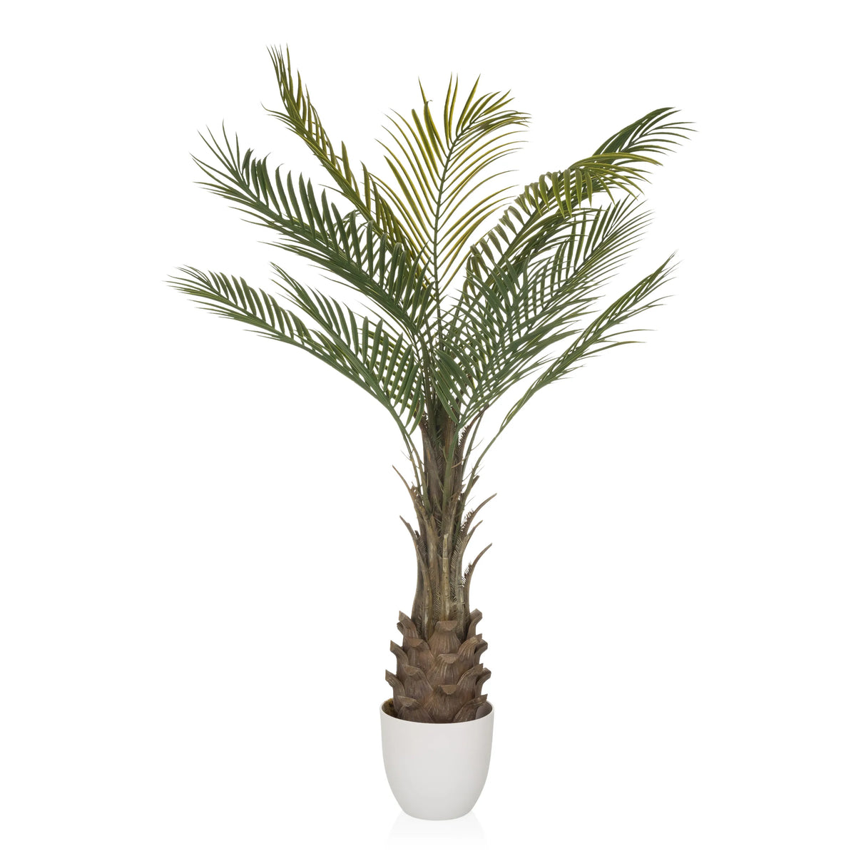 Vihreä Tekokasvi DRACAENA palmun muodossa valkoisessa ruukussa, valmistaja hjh OFFICE – 360 asteen näkymä (sivuprofiili 90°)