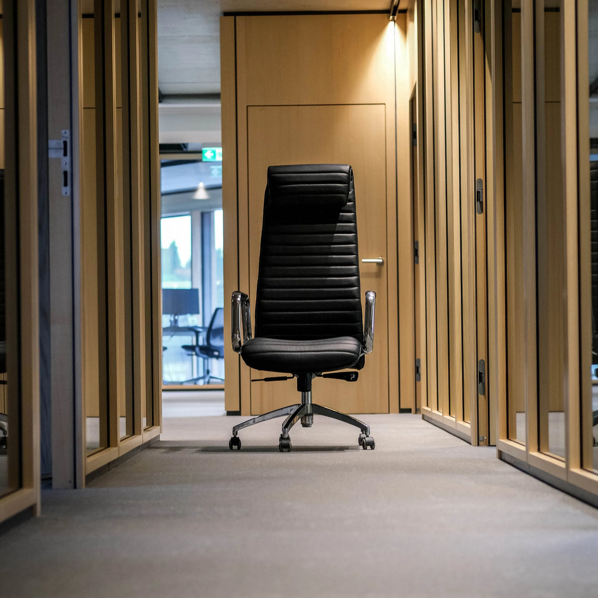 Luksustoimistotuoli ASPERA 20 mustana, tikattu verhoilu ja hopeiset käsinojat, valmistaja hjh OFFICE