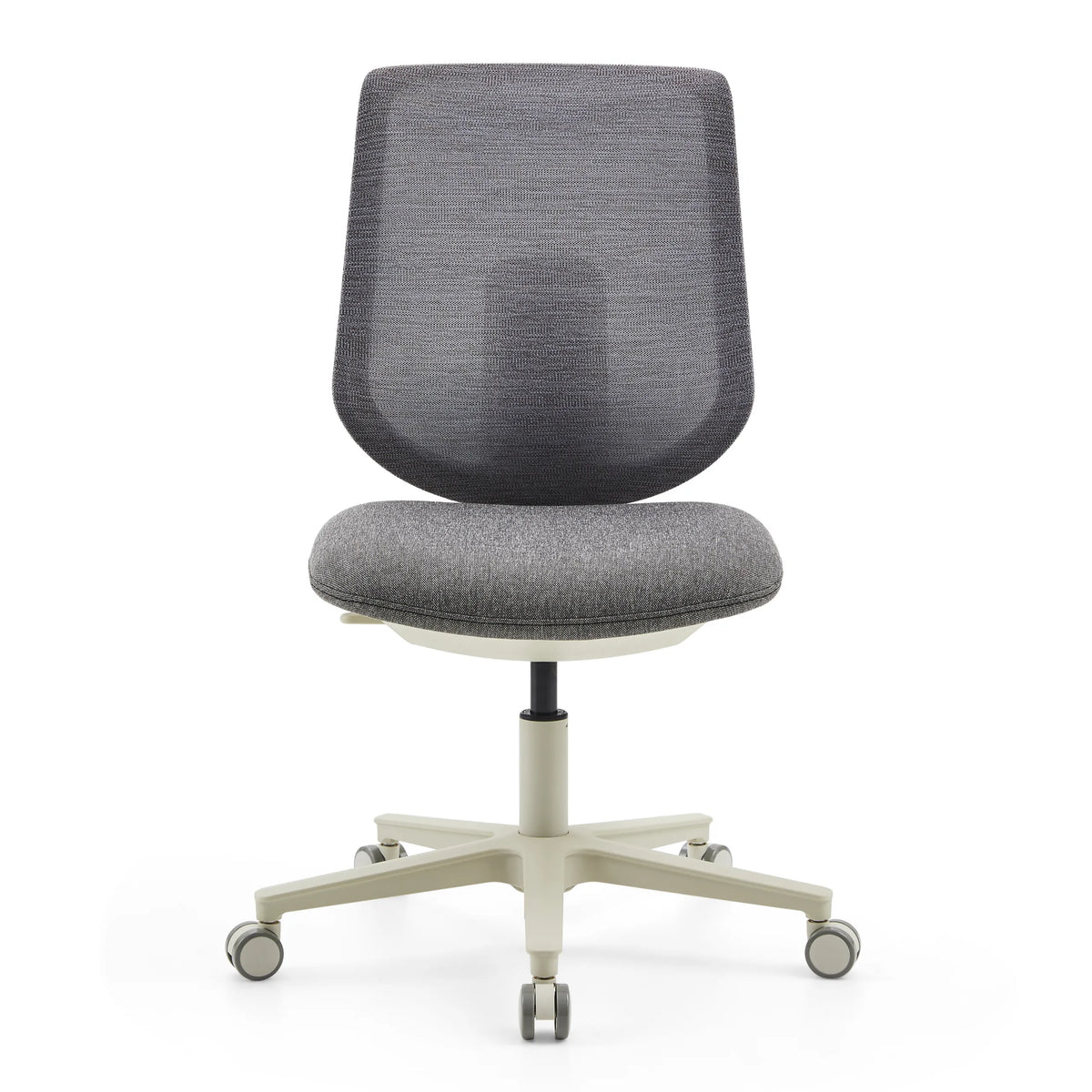 Harmaa Home Office -toimistotuoli Sitflex Lady verkkoselkätuella ja viisijalkaisella rullajalustalla, valmistaja hjh OFFICE – 360 asteen näkymä (etunäkymä 0°)
