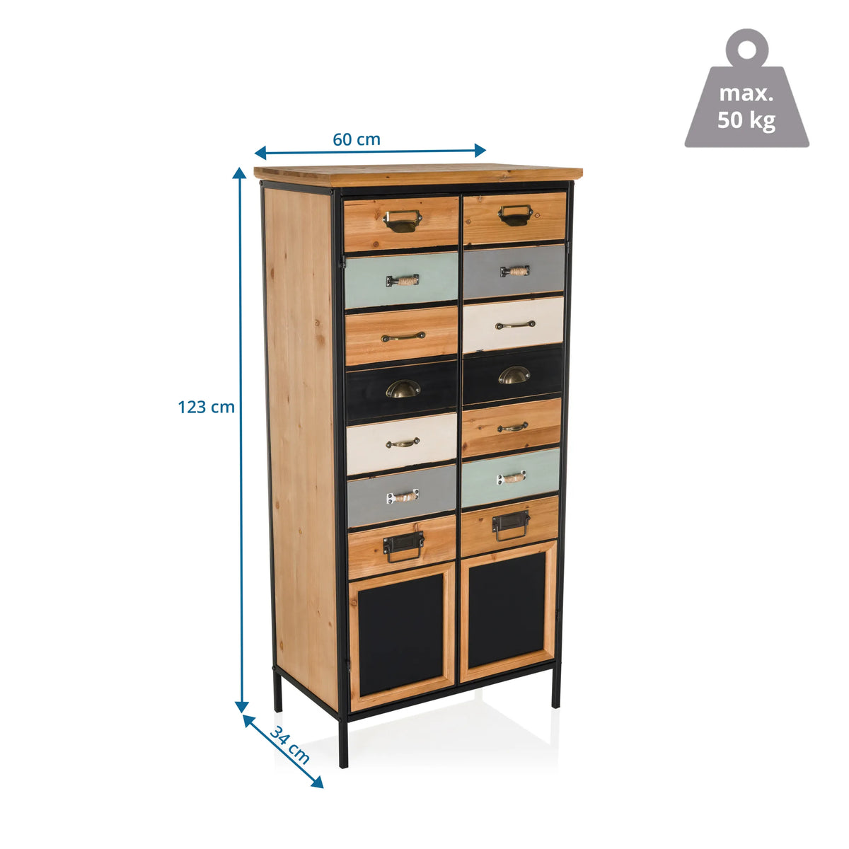 Lipasto CONTINENTO HIGH mitat 123 × 60 cm ja kantavuus 50 kg, valmistaja hjh LIVING