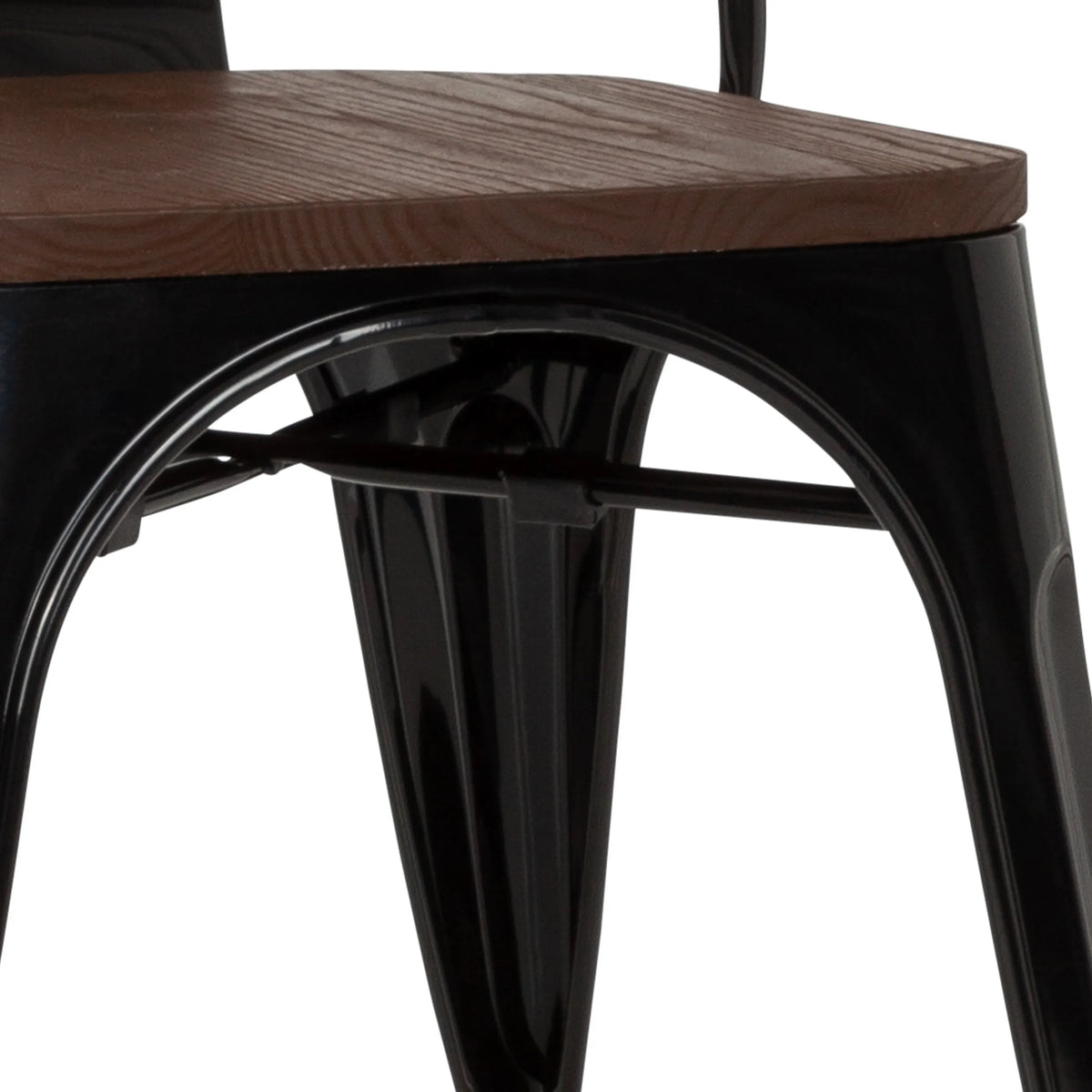 VANTAGGIO COMFORT W-bistrotuolin puinen istuin ja musta metallirunko, valmistaja hjh OFFICE