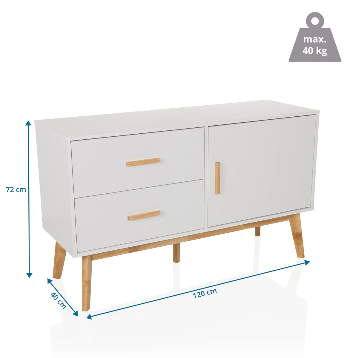 Sivupöytä TAROLO mitat 120 × 40 cm ja maksimikuorma 40 kg, valmistaja hjh LIVING
