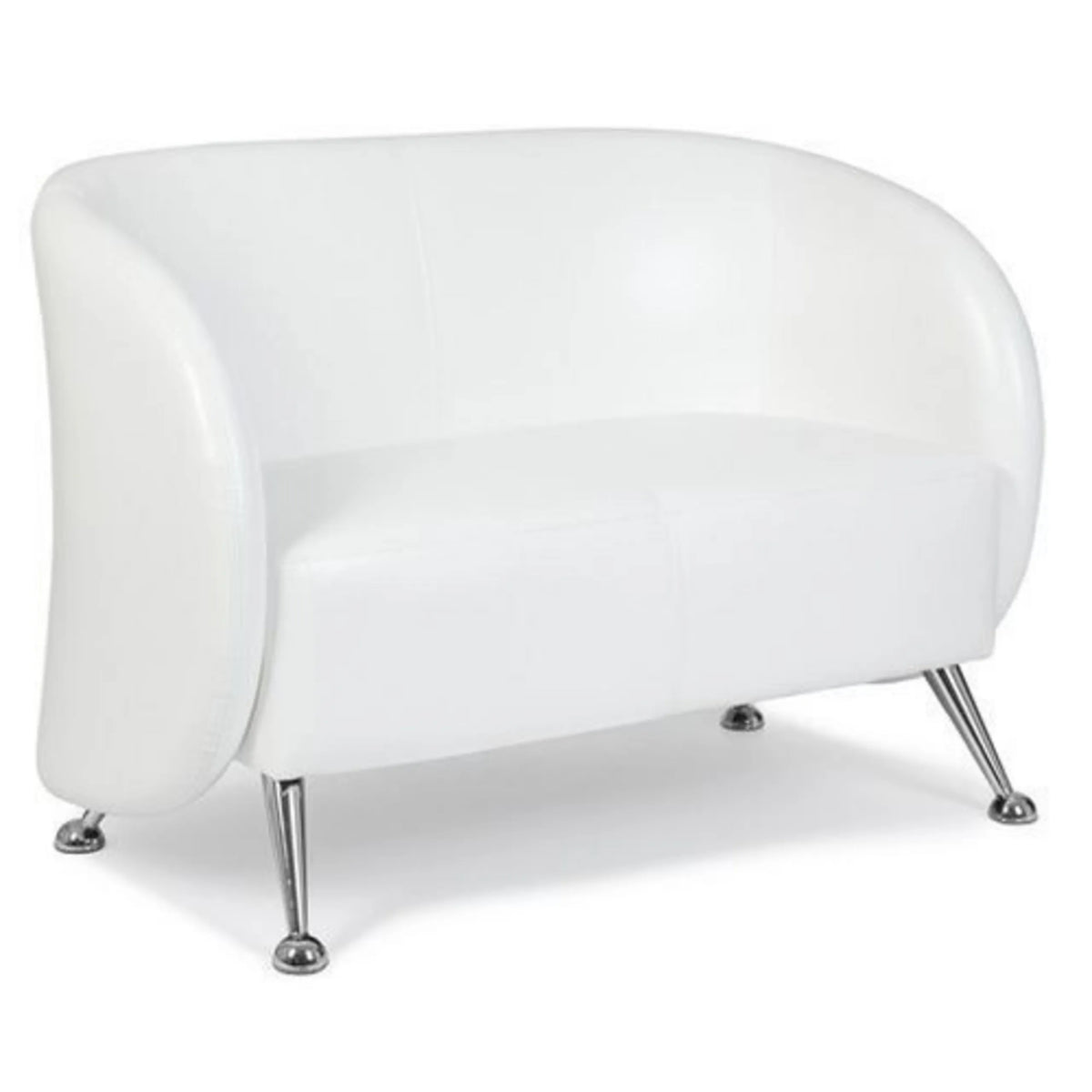 Weißes Loungesofa ST. LUCIA als Zwei-Sitzer mit verchromten Füßen von hjh OFFICE
