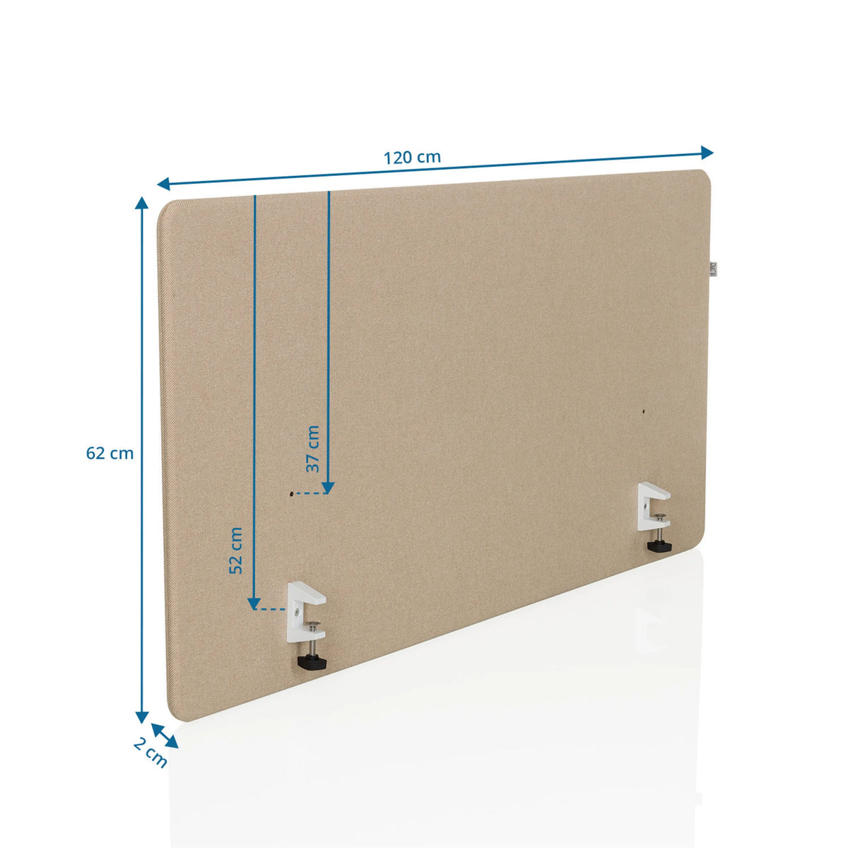 Työpöydän väliseinä FLEXMIUT D1 mitat 120 × 62 cm, beige, valmistaja hjh OFFICE