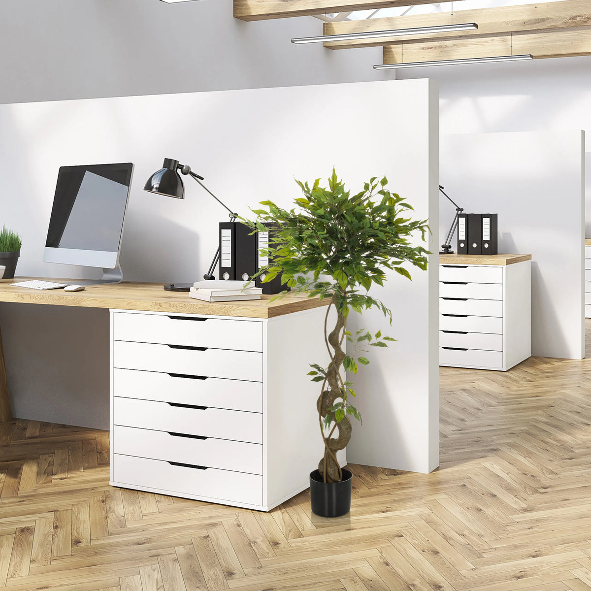 Tekokasvi FICUS I vihreänä mustassa ruukussa, valmistaja hjh OFFICE
