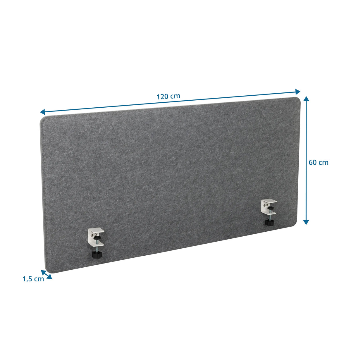 Työpöydän väliseinä FLEXMIUT 3D mitat, harmaa, 120 × 60 cm, valmistaja hjh OFFICE