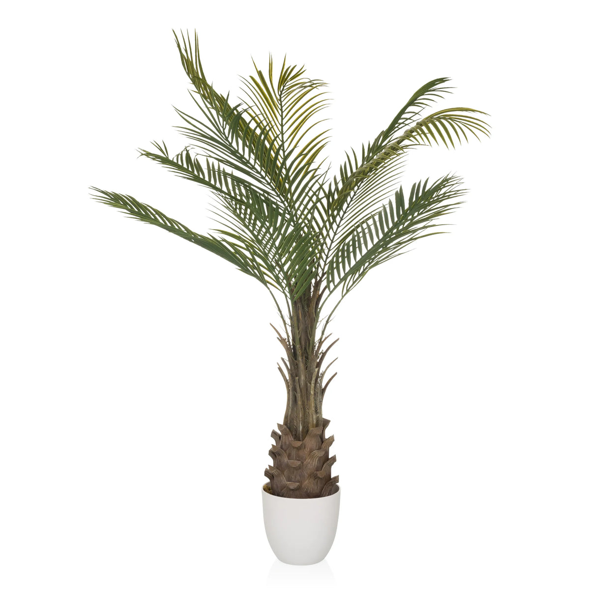 Vihreä Tekokasvi DRACAENA palmun muodossa valkoisessa ruukussa, valmistaja hjh OFFICE – 360 asteen näkymä (etunäkymä 0°)