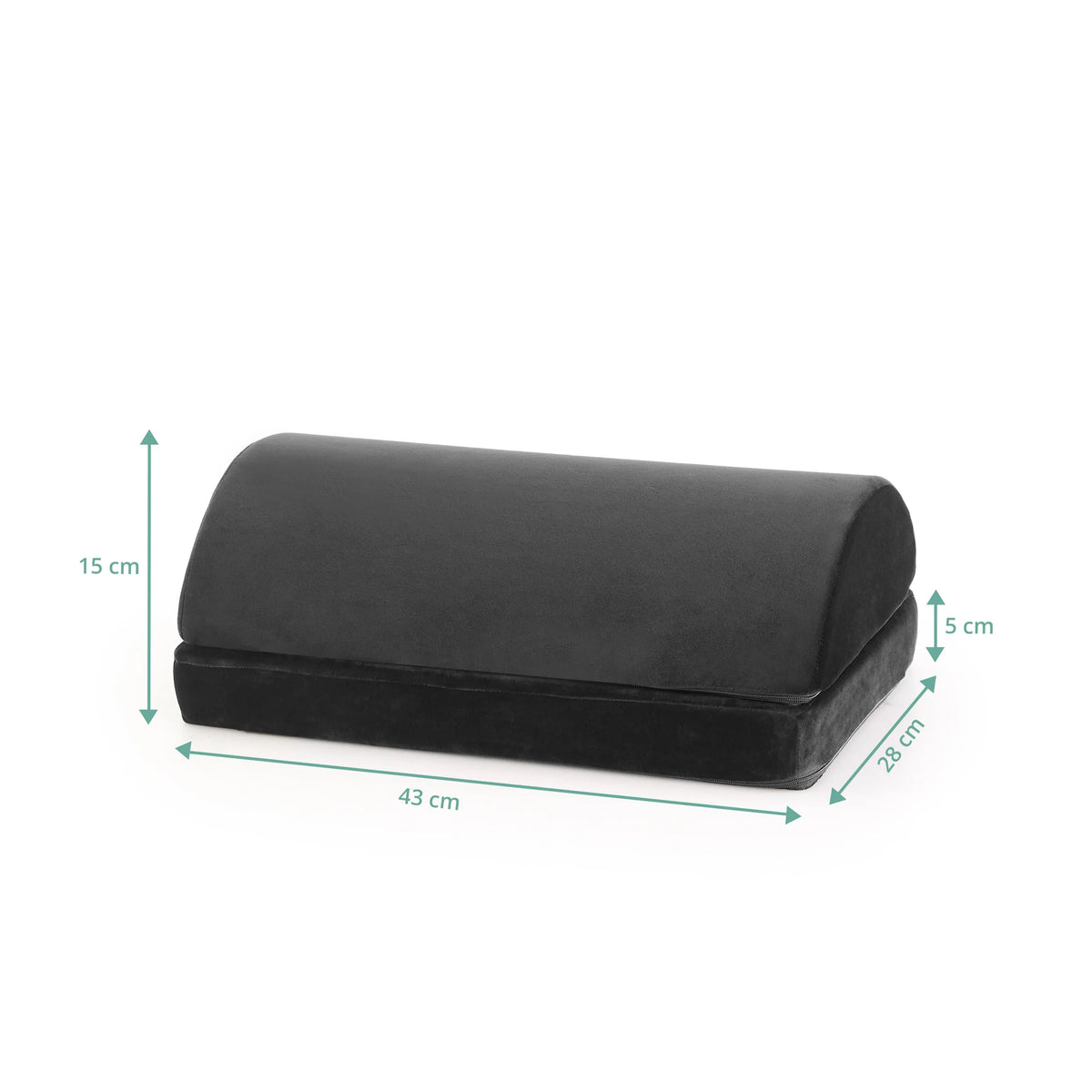 Jalkatuki Podi Velvet 1 musta, mitat 43 × 28 cm, valmistaja hjh OFFICE