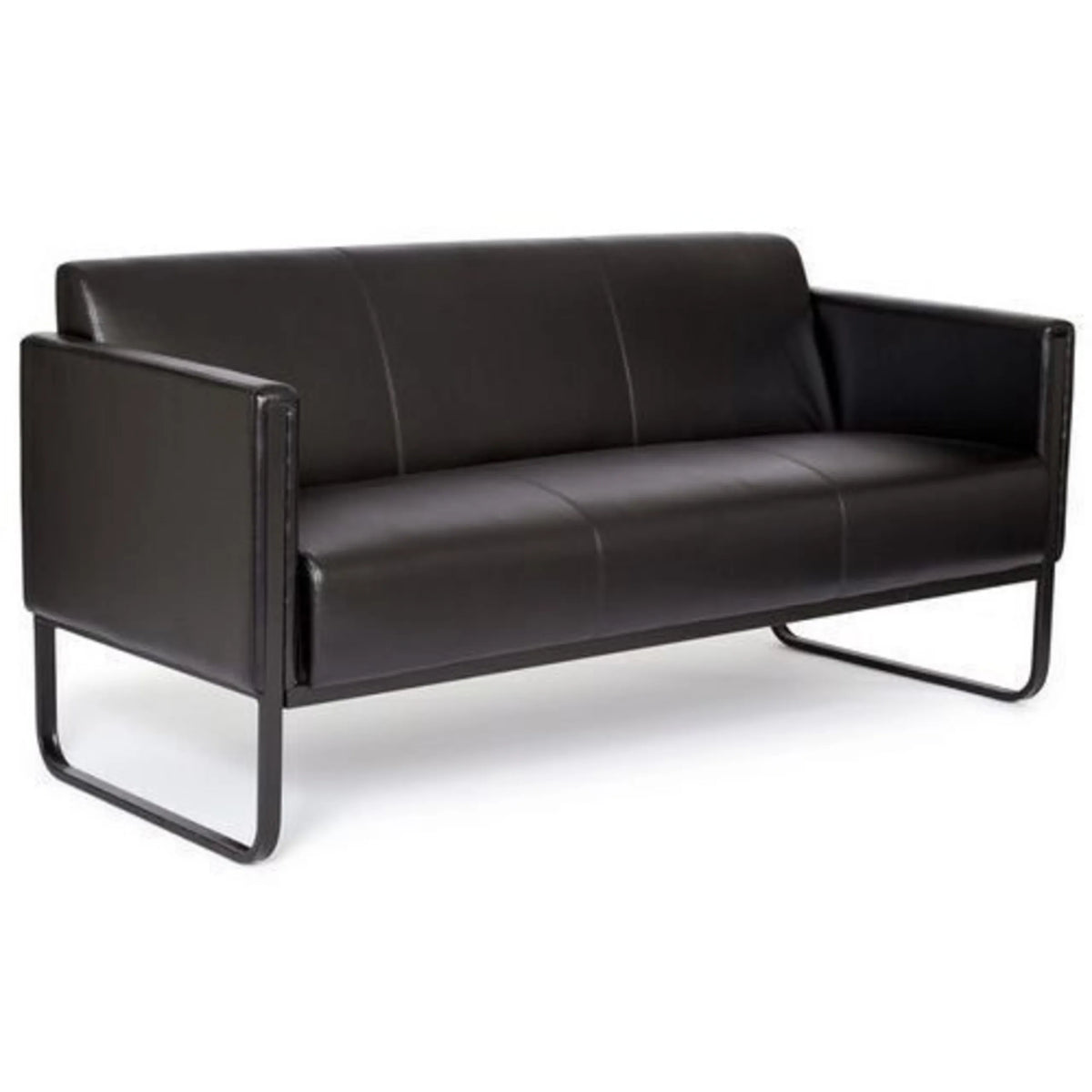 Musta BALI BLACK leposohva kolmen hengen istuimella ja minimalistisella metallirungolla, valmistaja hjh OFFICE