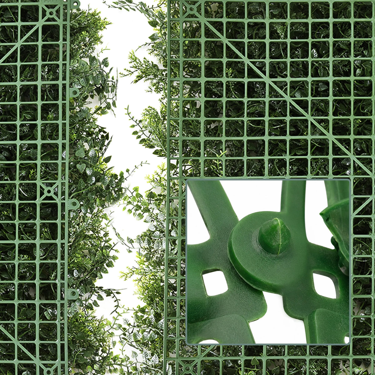 Vihreä muoviristikko LEAFLUXE 2-kasvimaton liitännäisellä osalla, valmistaja hjh LIVING