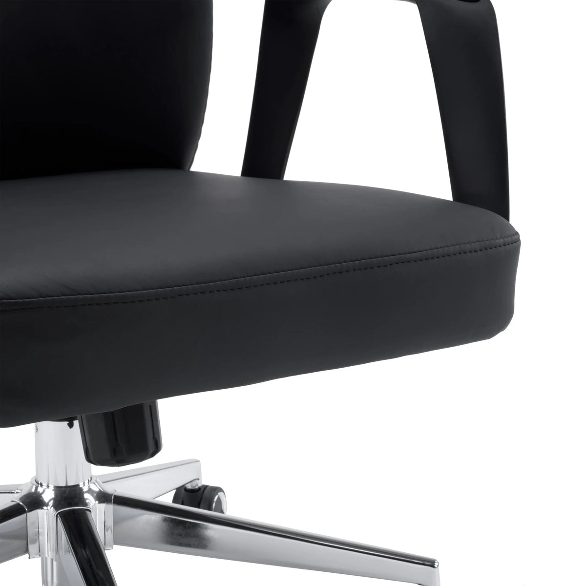 Ammattitason toimistotuoli VELVET ECO-istuinosa ja käsinoja mustana kromirungolla, valmistaja hjh OFFICE
