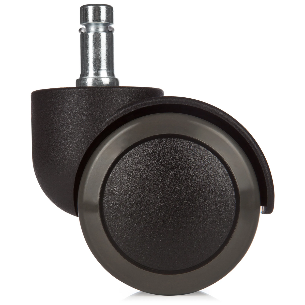 Musta tuolin rulla 5x ROLO 10mm/50mm koville lattioille metallisella tapilla, valmistaja hjh OFFICE – 360 asteen näkymä (takanäkymä 180°)