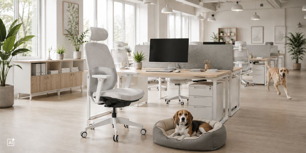 Bürohunde am Arbeitsplatz