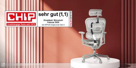 hjh OFFICE ERGOHUMAN GEN2 besteht den härtesten Test Deutschlands mit Bestnote 1,1