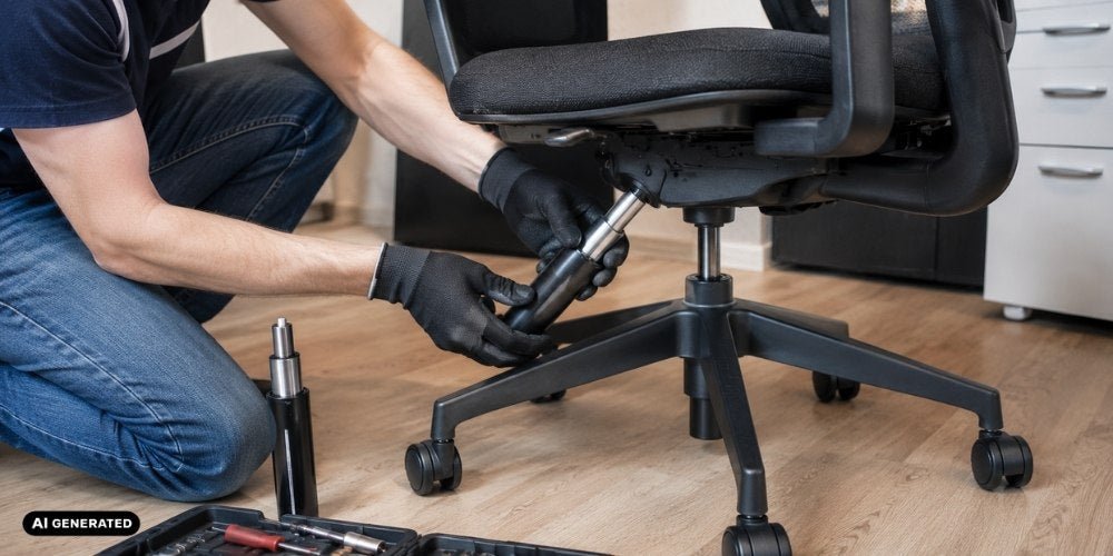 Montage des Fusskreuzes bei einem Bürostuhl - buerostuhl24