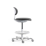 Arbeitsstuhl WORK MF2 W in Dunkelgrau mit Fußring und Rollenkreuz von hjh OFFICE