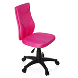 Pinker Kinderdrehstuhl KIDDY BASE mit Netzrücken und schwarzem Fußkreuz mit fünf Rollen von hjh OFFICE – 360-Grad-Ansicht (schräge Frontansicht 60°)