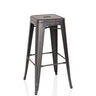 Schwarz-goldener Barhocker VANTAGGIO HIGH aus Metall mit quadratischer Sitzfläche von hjh OFFICE
