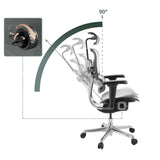 Luksustoimistotuoli ERGOHUMAN ULTRA GEN2 kallistussäädöllä 90 asteeseen säätönupilla, valmistaja hjh OFFICE