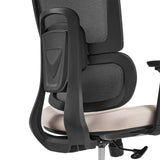 Ammattitason toimistotuoli Ergomy Pro-tuolin selkänojan verkkokankainen takapuoli, valmistaja hjh OFFICE