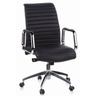 Schwarzer Profi-Chefsessel ASPERA 10 mit gerippter Polsterung und glänzenden Chrom-Armlehnen von hjh OFFICE