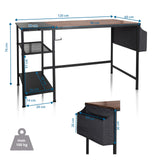 Kirjoituspöytä WORKSPACE H I tekninen piirustus, koko 120 × 60 cm ja kantavuus 100 kg, valmistaja hjh OFFICE