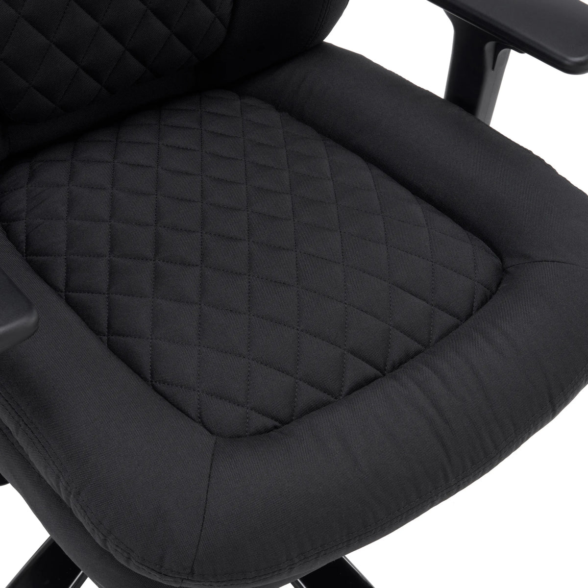 Steppstruktur der schwarzen Stoffpolsterung der Sitzfläche des Drehstuhls XXL Pullmann Gen2 von hjh OFFICE