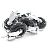 Viisi hopeista 5x ROLO SKATE CT 11mm/75mm-tuolin rullaa koville lattioille mustilla rullauspinnoilla, valmistaja hjh OFFICE