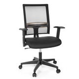 Musta Home Office -toimistotuoli OFFICE R8 verkkoselkänojalla ja viisisakaraisella jalustalla, valmistaja hjh OFFICE – 360 asteen näkymä (etunäkymä 20°)