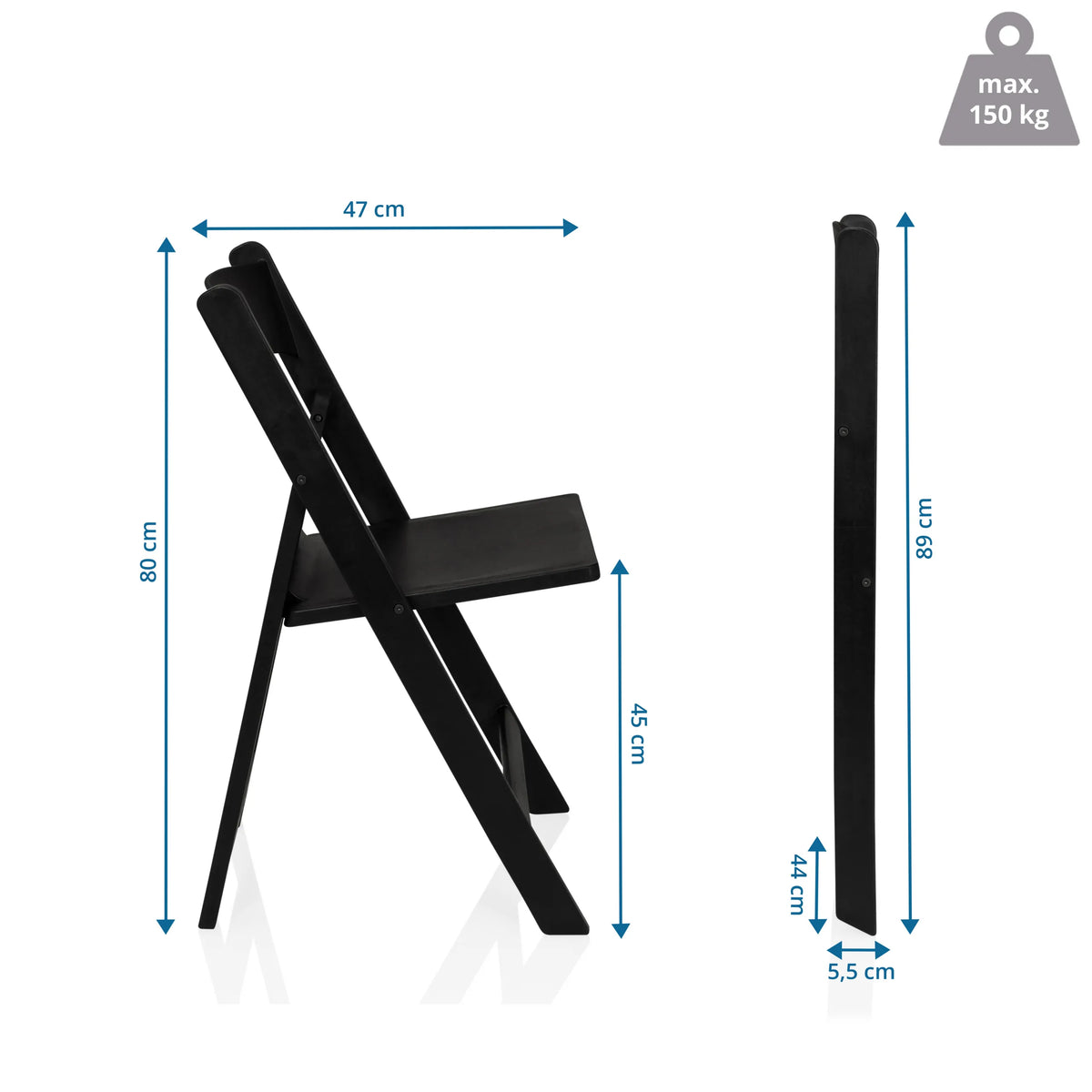 Ulkotuoli TRAVANO 1 mittamallikuva, korkeus 89 cm ja leveys 47 cm, valmistaja hjh LIVING