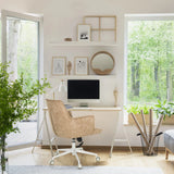 Beige Home Office -toimistotuoli SOLAO LIFE W pyörillä ja valkoisella rungolla, valmistaja hjh LIVING