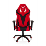 Rot-schwarzer Gamingstuhl PROMOTER II mit Armlehnen und Fußkreuz mit fünf Rollen von hjh OFFICE – 360-Grad-Ansicht (Frontansicht 0°)