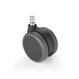 Musta Tuolin rulla 5x ROLO No-Noise 11mm/75mm koville lattioille, hopeanvärinen metallitappi, valmistaja hjh OFFICE – 360 asteen näkymä (takanäkymä 180°)