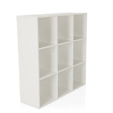 Weißes Regal BJORKE mit neun offenen quadratischen Fächern von hjh LIVING – 360-Grad-Ansicht (schräge Frontansicht 45°)