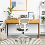 Harmaa Home Office -toimistotuoli TOP 108 W verkkoselkänojalla ja valkoisilla käsinojilla, valmistaja hjh OFFICE