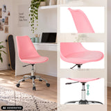 Vaaleanpunainen Home Office -toimistotuoli FANCY PRO kromijaloilla ja pyörillä, valmistaja hjh OFFICE