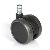 Musta Tuolin rulla 5x ROLO No-Noise 11mm/65mm koville lattioille, hopeanvärinen metallitappi, valmistaja hjh OFFICE – 360 asteen näkymä (etunäkymä 0°)