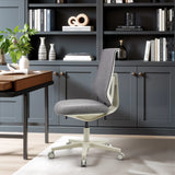 Harmaa Home Office -toimistotuoli Sitflex Lady, jossa on vaalea runko ja pyörät, valmistaja hjh OFFICE
