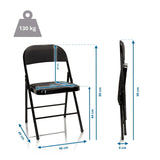 Maßzeichnung des Klappstuhls TUDELA mit einer Höhe von 80 cm und Belastbarkeit von 130 kg von hjh OFFICE