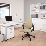 Beige Ammattitason toimistotuoli PRO-TEC 500, jossa on säädettävät käsinojat ja ristikkojalusta pyörillä, valmistaja hjh OFFICE